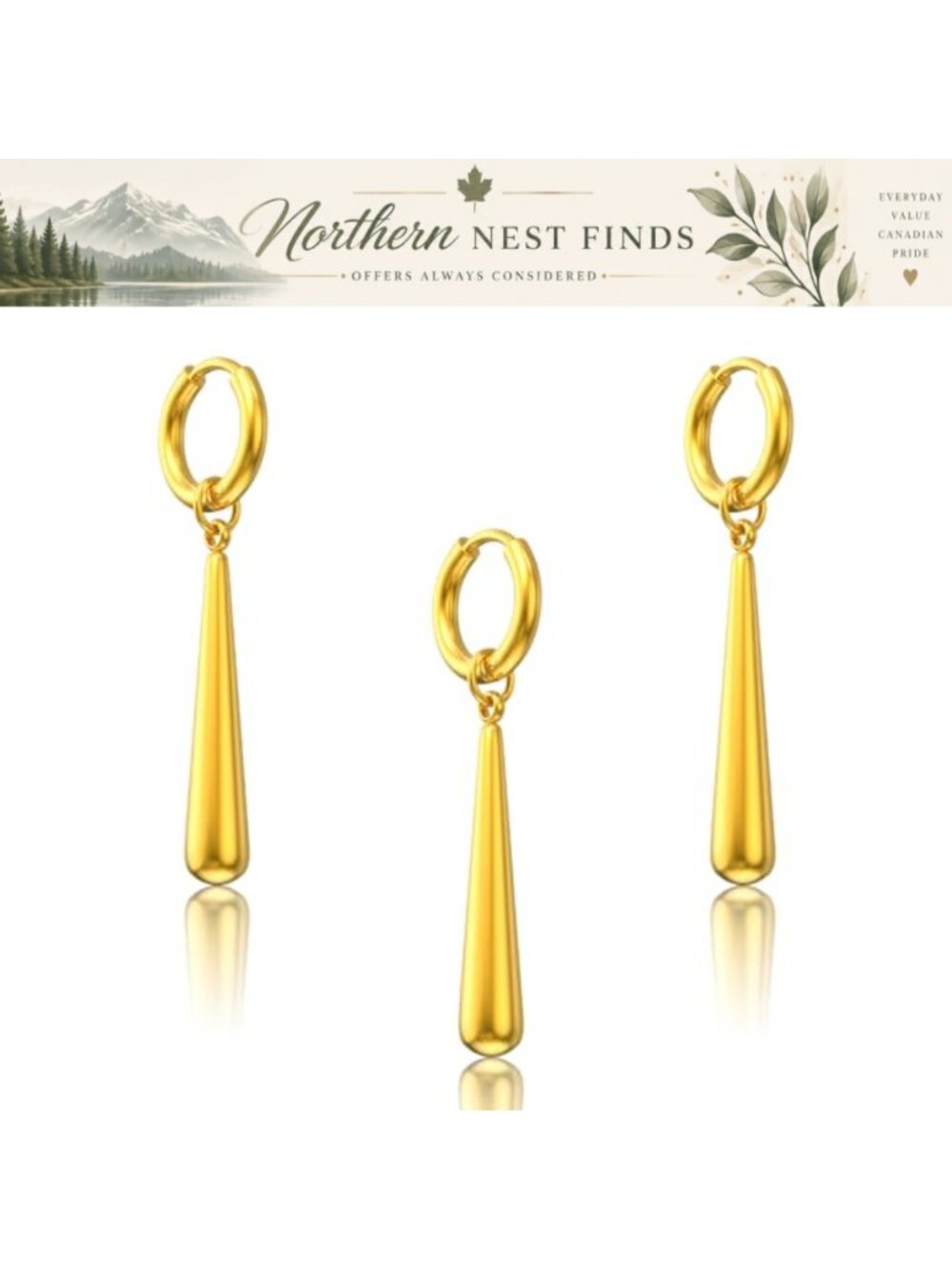 Stainless Steel Dangle Earrings Set Anime Cosplay Stackable